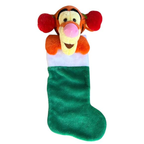 Disney Winnie the Pooh Tigger Earmuffs Plush Head Metallic Shimmer Stocking - Picture 2 of 4